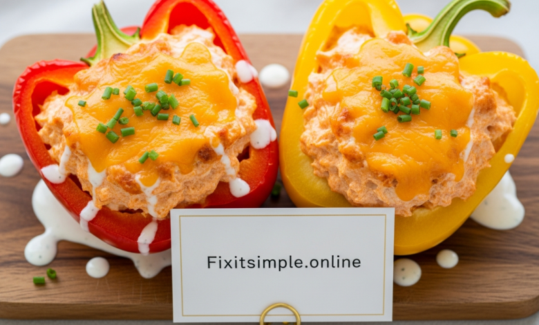 Buffalo Chicken Stuffed Peppers