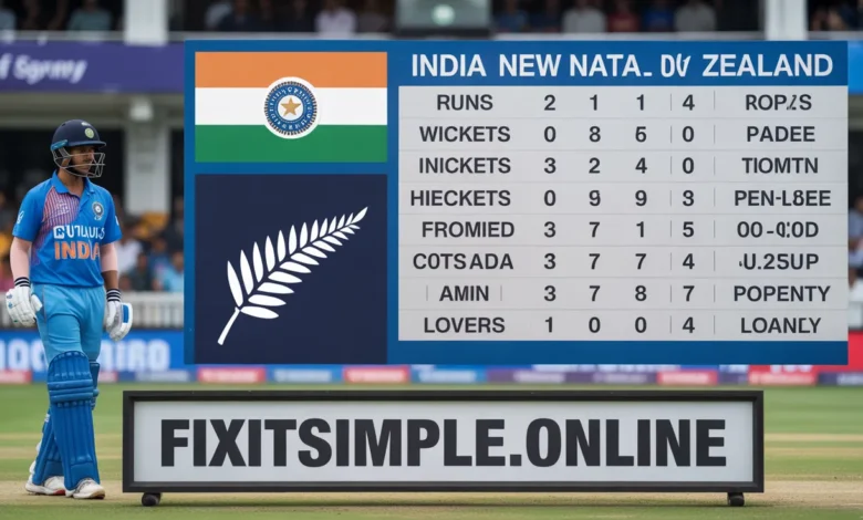 India National Cricket Team vs New Zealand National Cricket Team Match Scorecard