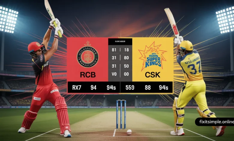 Royal Challengers Bengaluru vs Chennai Super Kings Match Scorecard